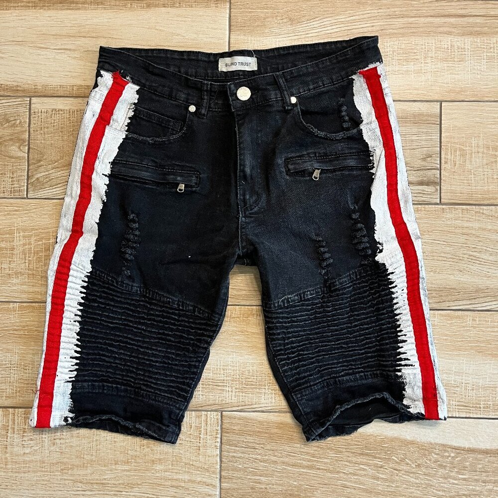 Mens Blind Trust Black Denim Jean Shorts - 32